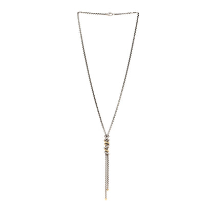 David Yurman Sterling Silver 18K Yellow Gold Diamond Helena Y Necklace 3 of 4