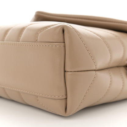 Saint Laurent Calfskin Y Quilted Monogram Toy Loulou Crossbody Bag Latte 10 of 12