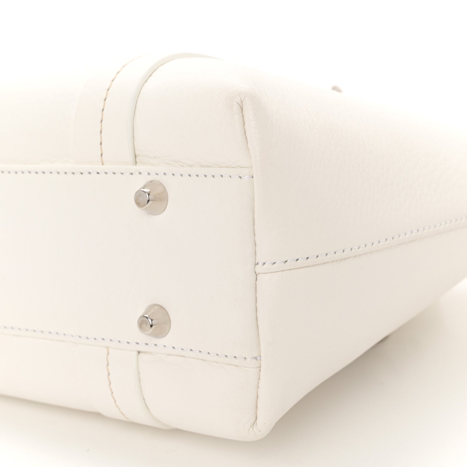 Christian Dior Grained Calfskin Small Dome Bag White 10 of 13