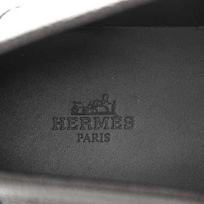 Hermes Buffalo Mens Klement Loafers 44.5 Black 6 of 8
