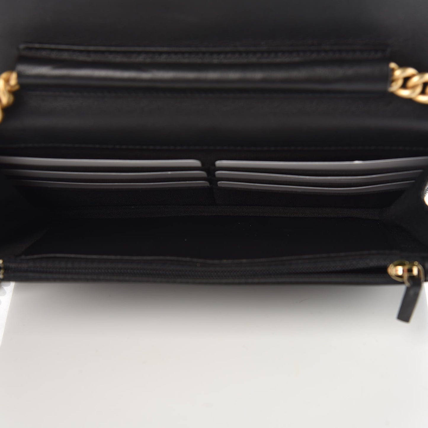 Caviar Quilted Boy Wallet On Chain WOC Black