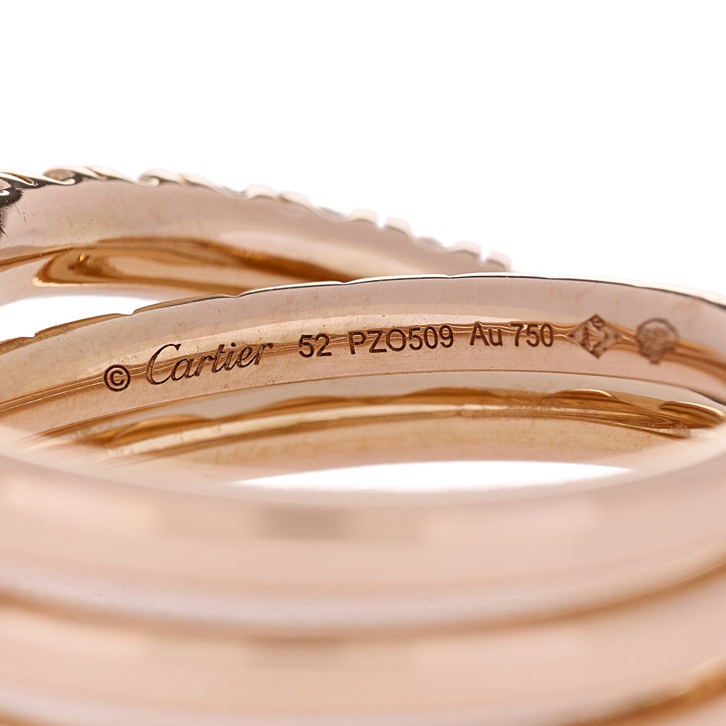 18K Pink Gold Diamond Etincelle de Cartier Semi Paved Ring 52 6