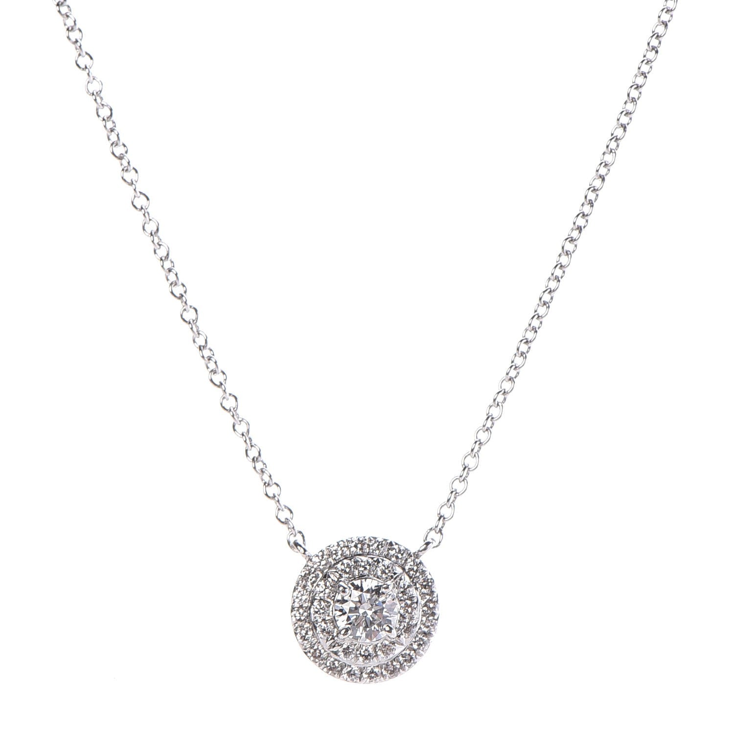 Tiffany Platinum Diamond Soleste Pendant Necklace 4 of 7