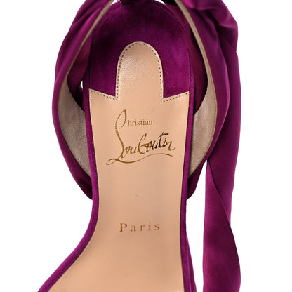 Christian Louboutin Crepe Satin Veau Velours Krystal Du Desert 100 Sandal 37 Version Ricelieu 7 of 9