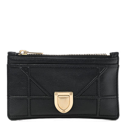 Christian Dior Grained Calfskin Cannage Diorama Wallet Black 1 of 7