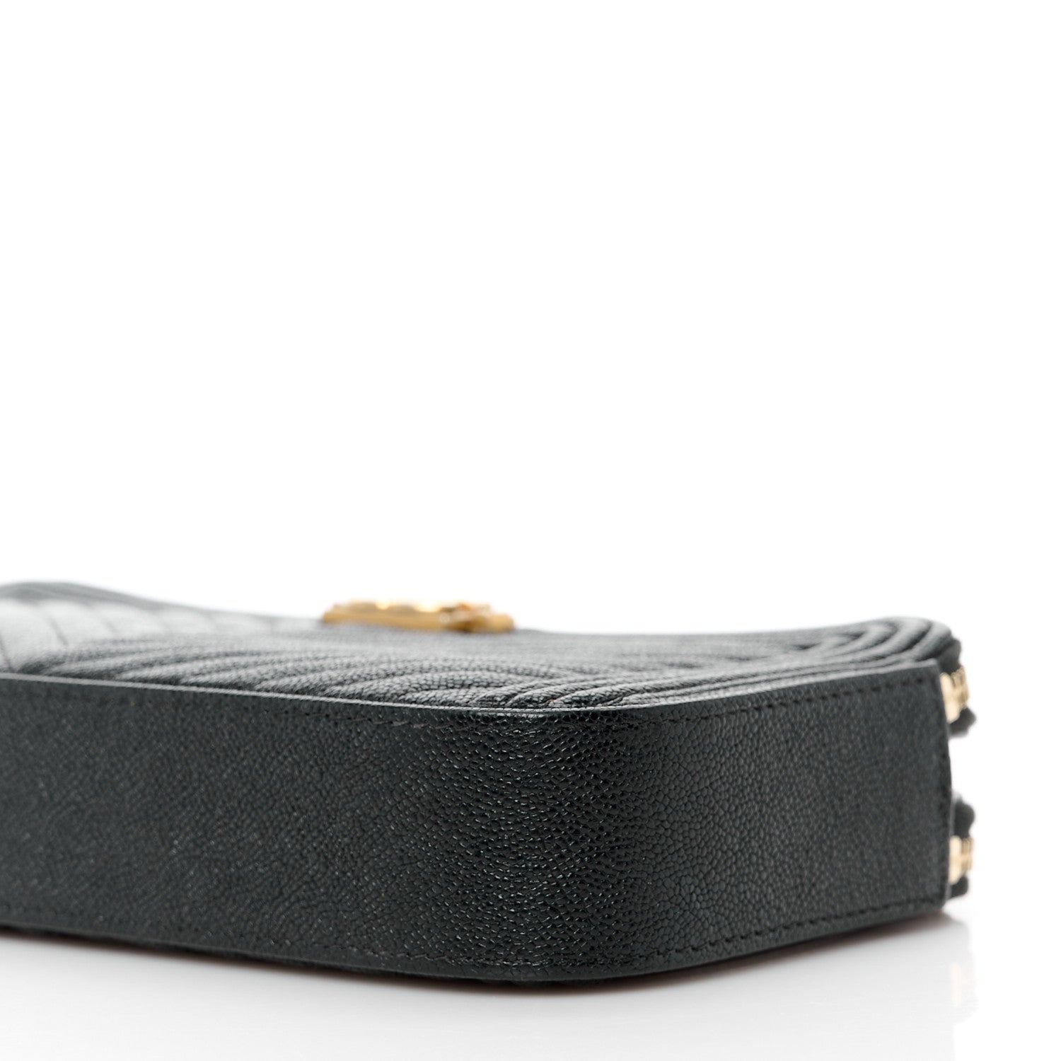Chanel Caviar Chevron Small Boy Clutch With Chain Black 13 of 14