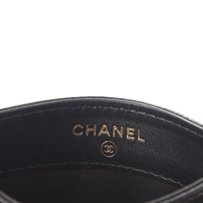 Chanel Calfskin Camellia Embossed Quilted Card Holder Black 6 of 9
