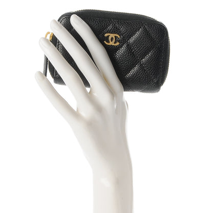 Chanel Caviar Quilted Zip Coin Purse Black 2 of 7