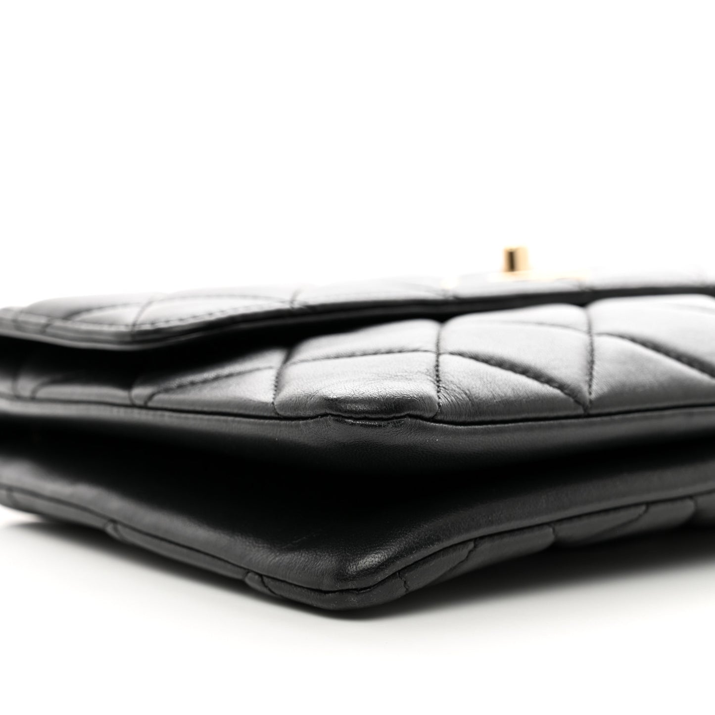 Lambskin Quilted Medium Trendy CC Flap Black