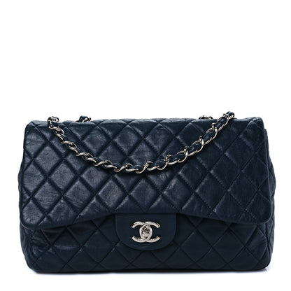 Chanel Lambskin Quilted Jumbo Single Flap Navy 1 of 7