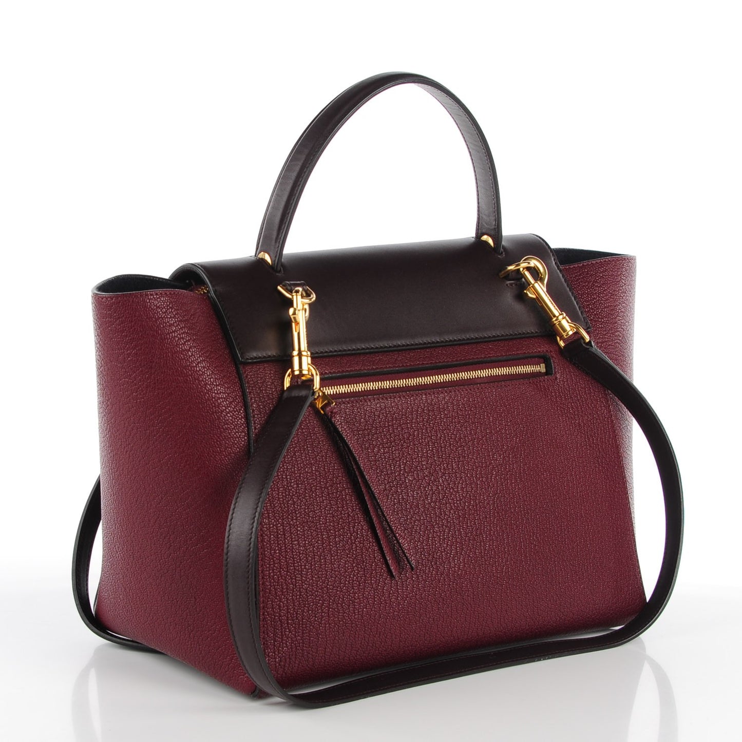 Goatskin Smooth Calfskin Mini Belt Bag Burgundy