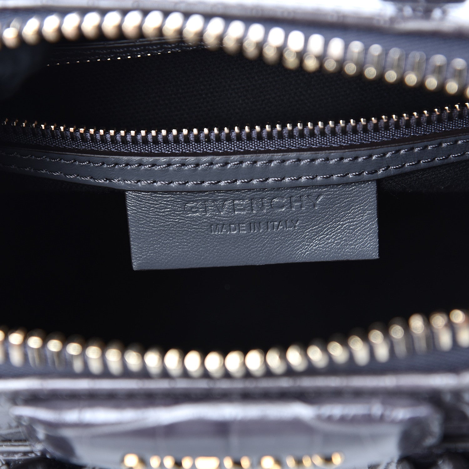 Givenchy Calfskin Crocodile Embossed Mini Antigona Storm Grey 6 of 10