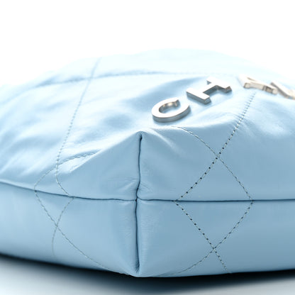 Chanel Shiny Calfskin Quilted Mini Chanel 22 Light Blue 9 of 11