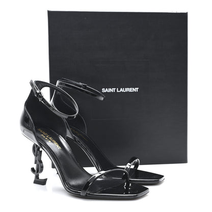 Saint Laurent Vernice Chiffon Opyum 85 Sandals 37 Black 10 of 10