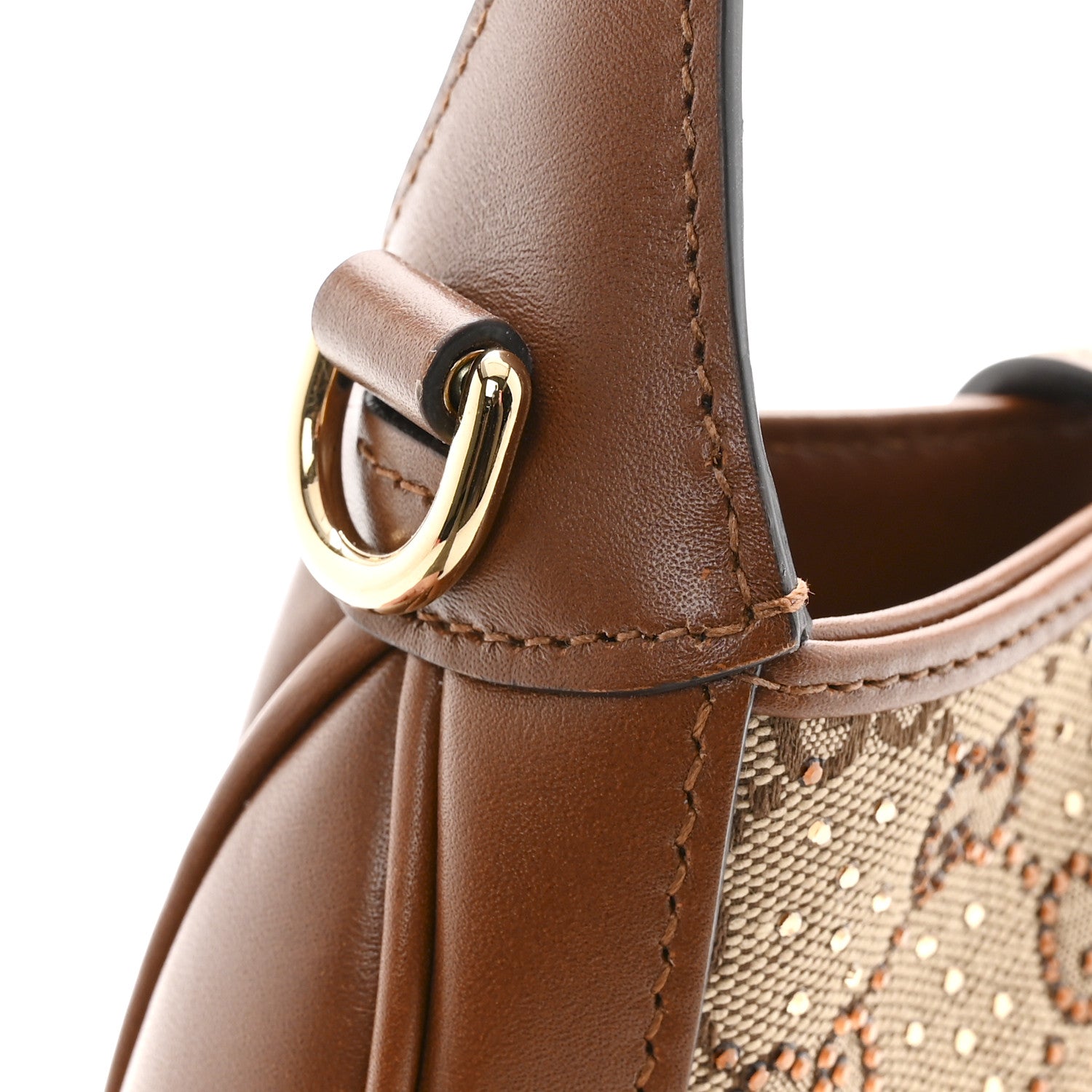 Gucci New Canvas Charisma Calfskin Crystal GG Monogram Mini Jackie