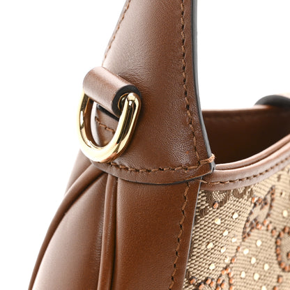 Gucci New Canvas Charisma Calfskin Crystal GG Monogram Mini Jackie 1961 Hobo Camel Ebony 11 of 11