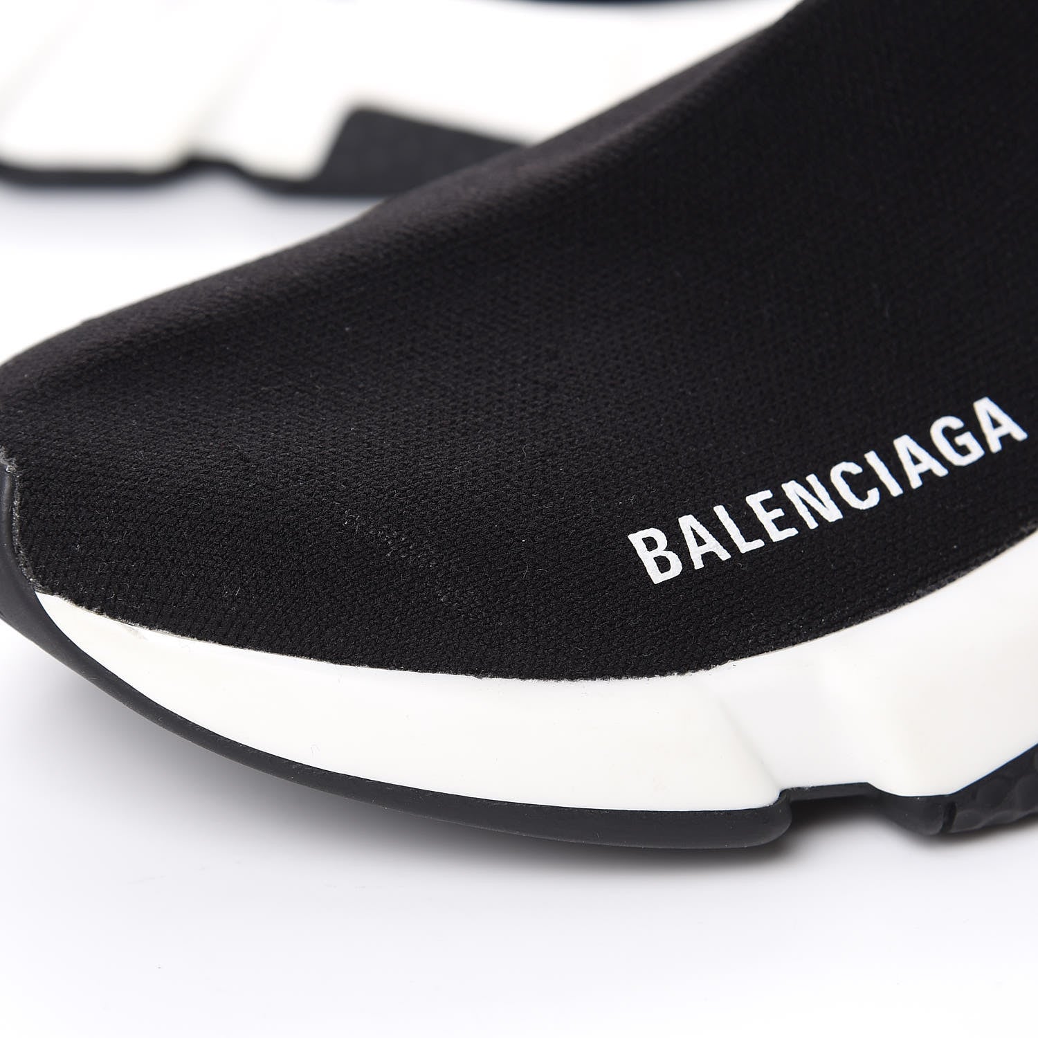 Balenciaga Neoprene Knit Womens Speed Sneakers 37 Black White 8 of 8