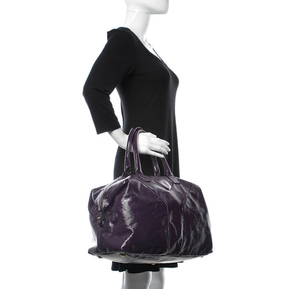 Saint Laurent Textured Patent Medium Easy Sac Purple 2 of 14