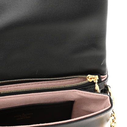 Louis Vuitton Lambskin Embossed Monogram Pochette Coussin Black 10 of 11