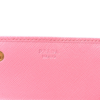 Prada Saffiano Metal Continental Flap Wallet Begonia 6 of 8