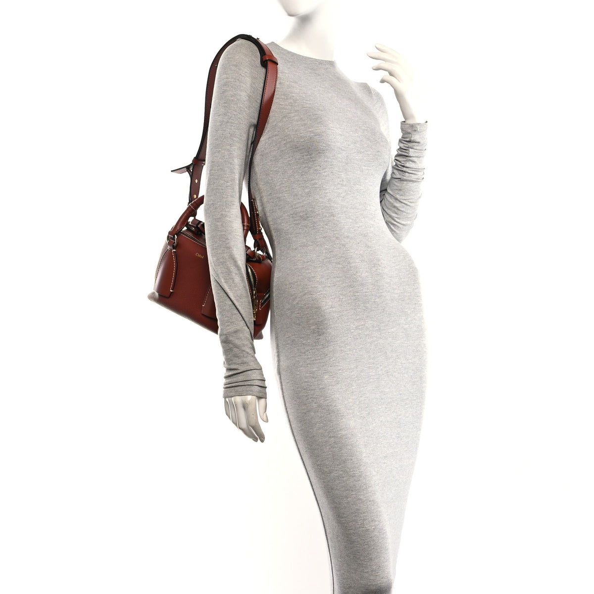 Chloe Calfskin Small Daria Sepia Brown 2 of 9