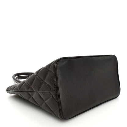 Chanel Caviar Quilted Medallion Tote Dark Brown 4 of 10