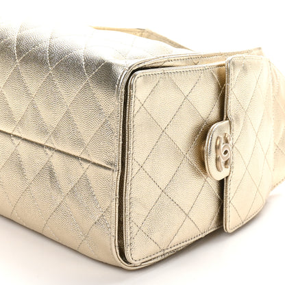 Chanel Metallic Caviar Quilted Small Chanel 25 Hobo Gold 10 of 11