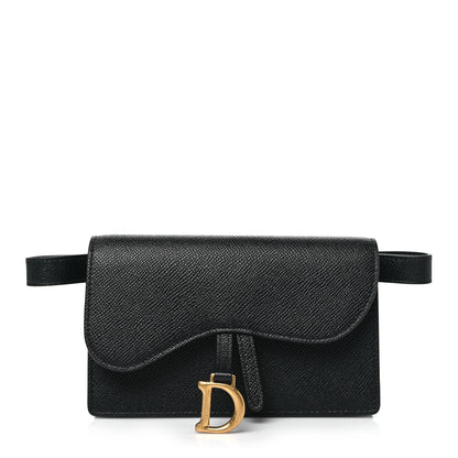 Christian Dior Grained Calfskin Saddle Belt Bag Black Black 1 of 10