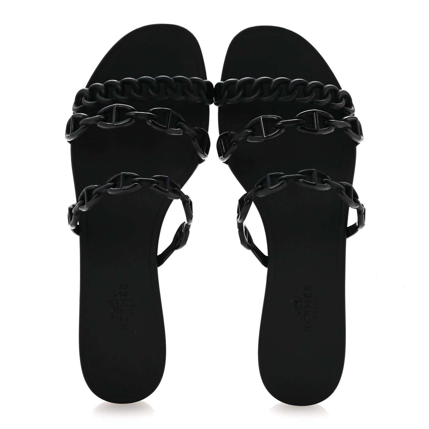 Rubber Chaine d'Ancre Rivage Sandals 37 Black