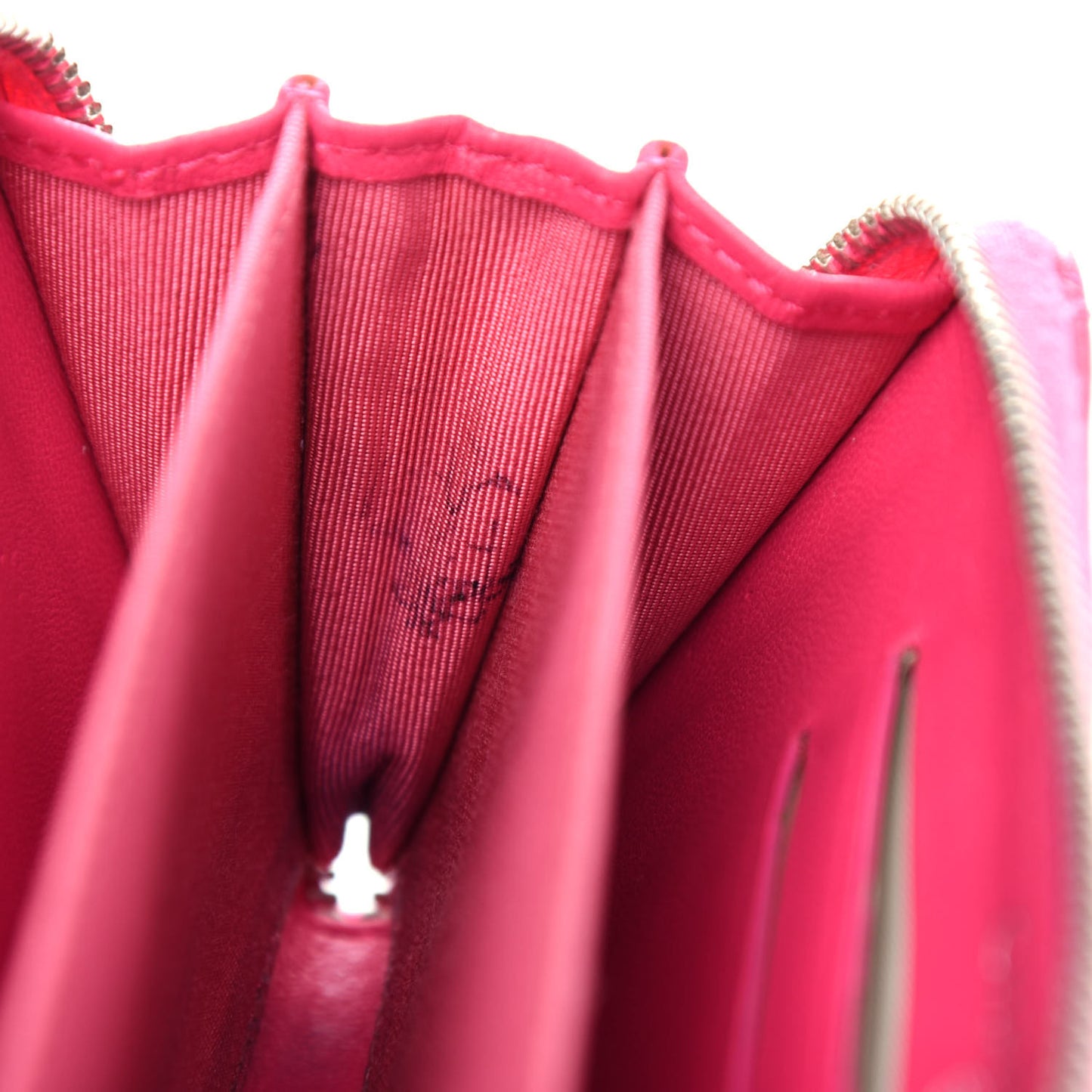 Lambskin Quilted Small Zip Around Wallet Pink