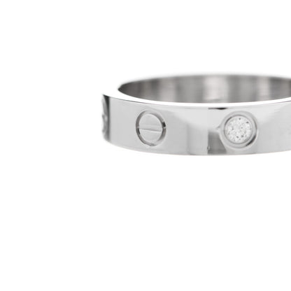 Cartier 18K White Gold Diamond 4mm LOVE Wedding Band Ring 50 5.25 4 of 5