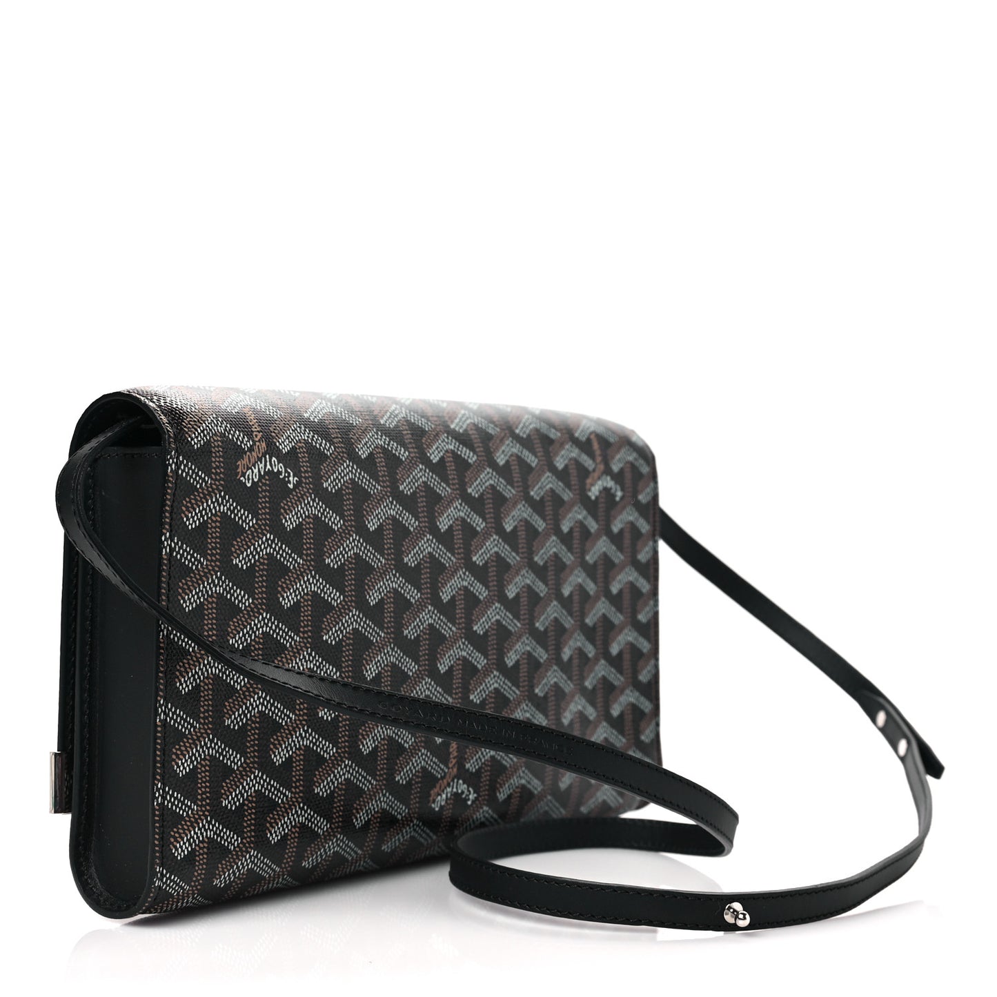 Goyardine Monte Carlo Bois Clutch With Strap Black