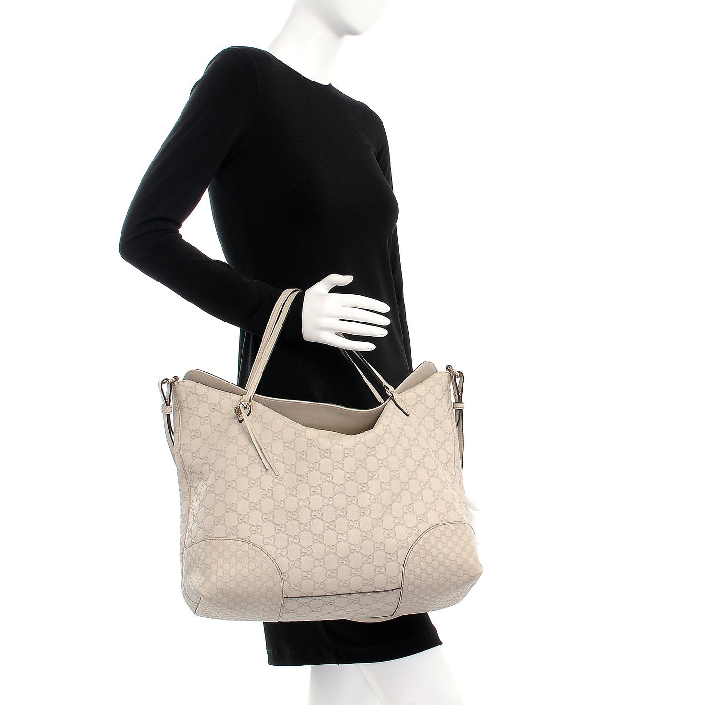 Guccissima Large Bree Foldover Tote Off White