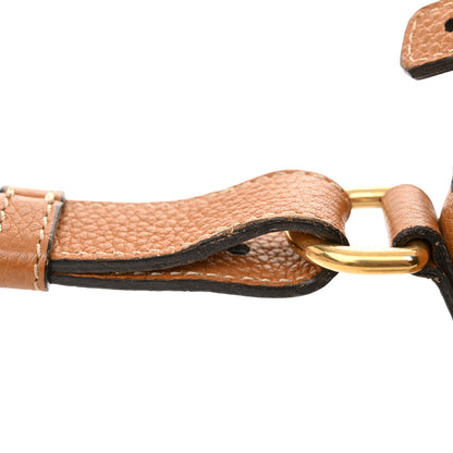 Alexander McQueen Pebbled Calfskin Small Skull Padlock Zip Around Tote Cognac 15 of 17