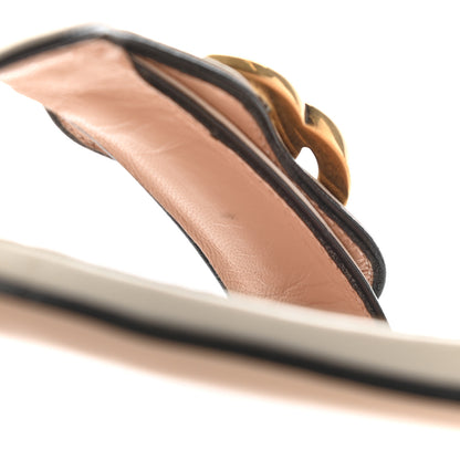 Gucci Lifford Calfskin GG Marmont Ankle Wrap Flat Sandals 36 Mystic White 8 of 10