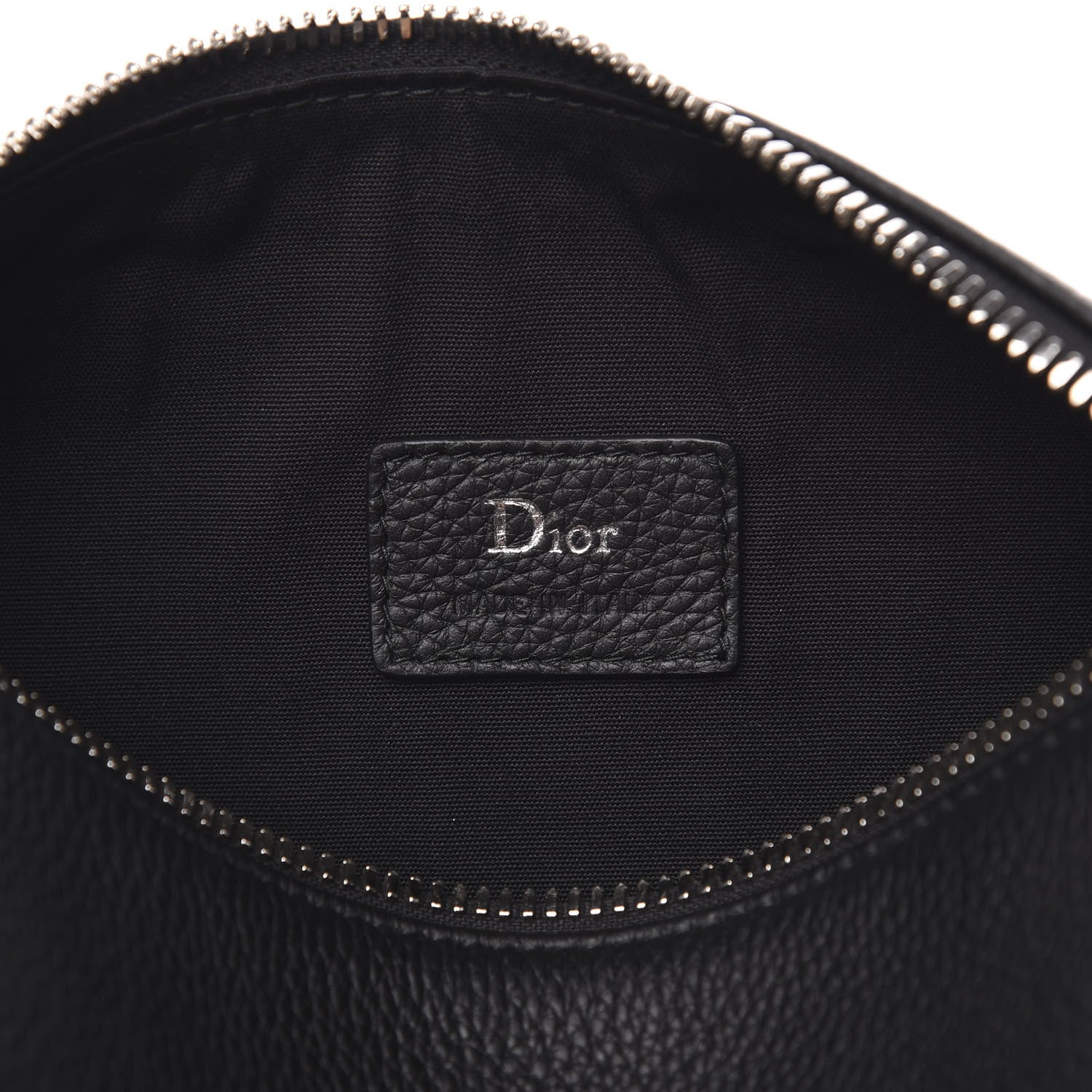 Christian Dior HOMME Grained Calfskin Mens Roller Pouch Black 5 of 8