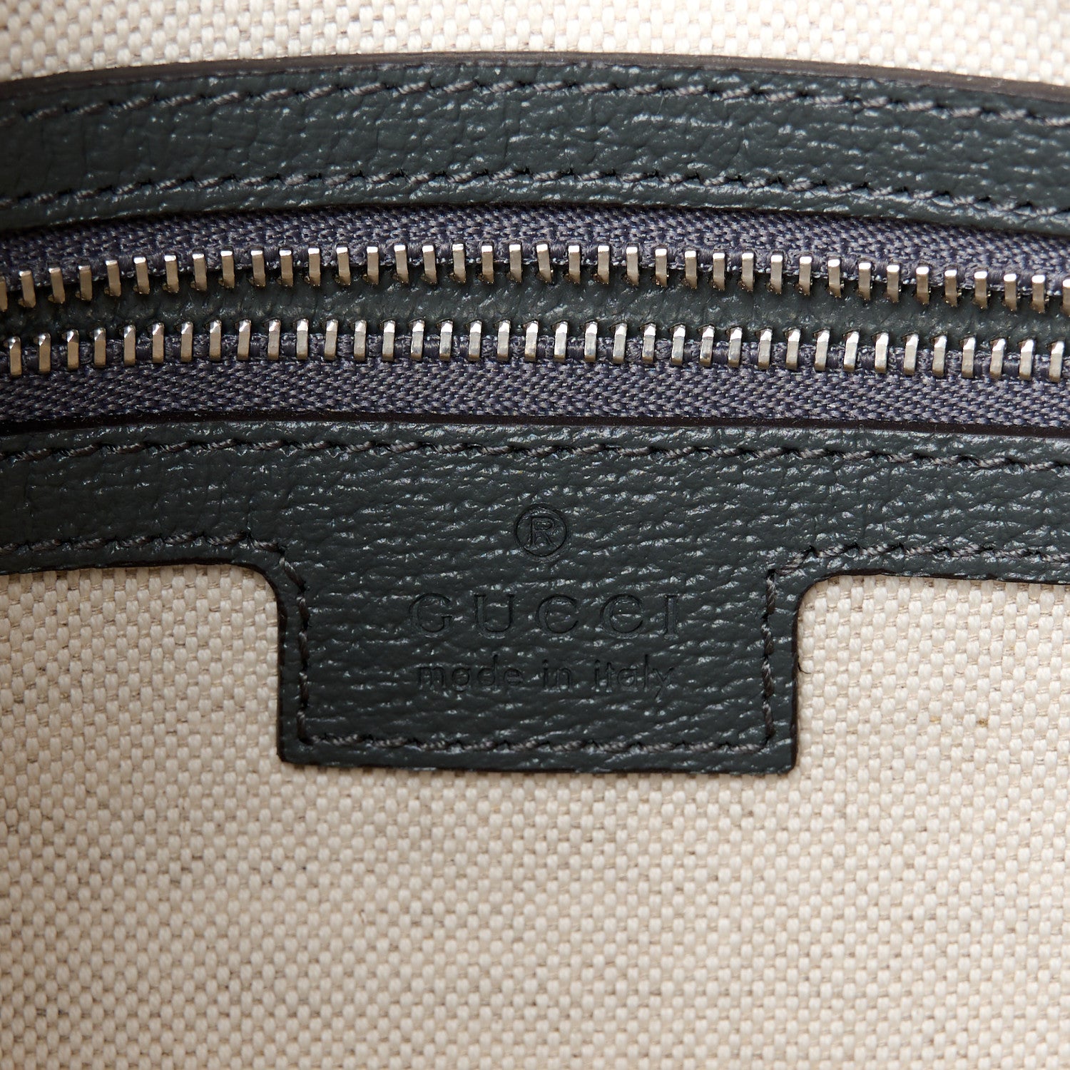 Gucci GG Supreme Monogram Textured Dollar Calfskin Web Ophidia Wristlet Shoulder Bag Grey Black Graphite Grey 6 of 11