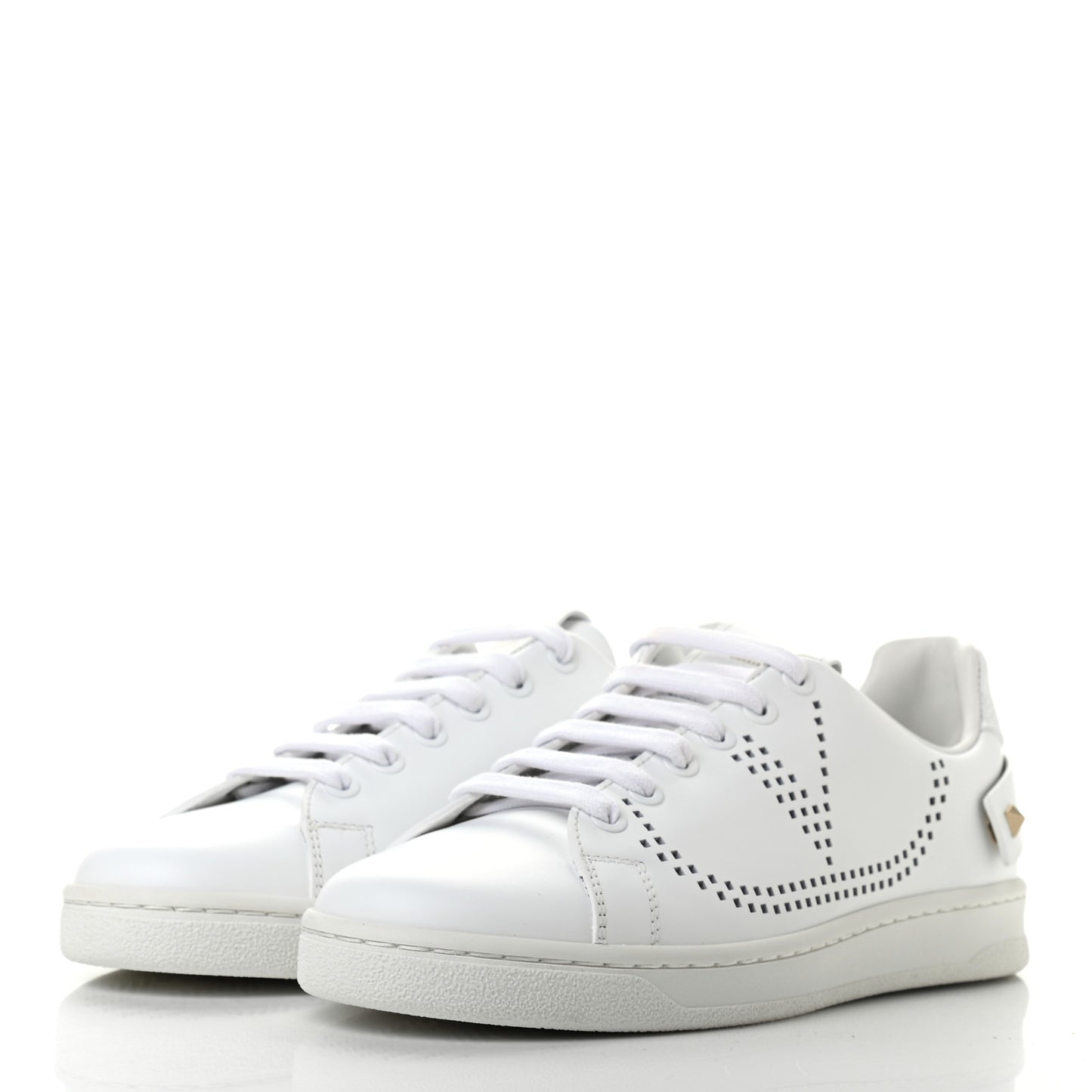 Calfskin Womens Backnet Sneakers 36 White
