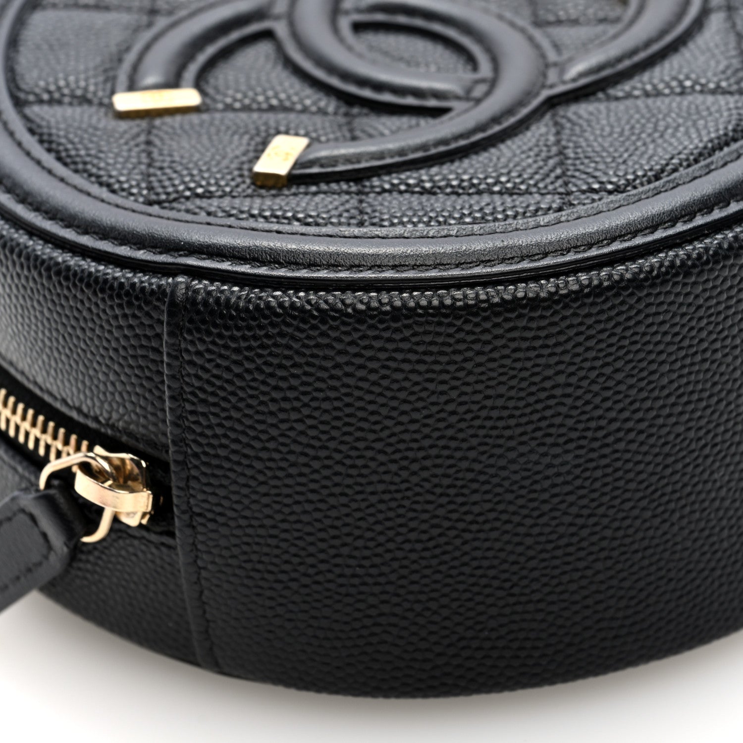 Chanel Caviar Quilted Round Filigree Crossbody Black 9 of 10