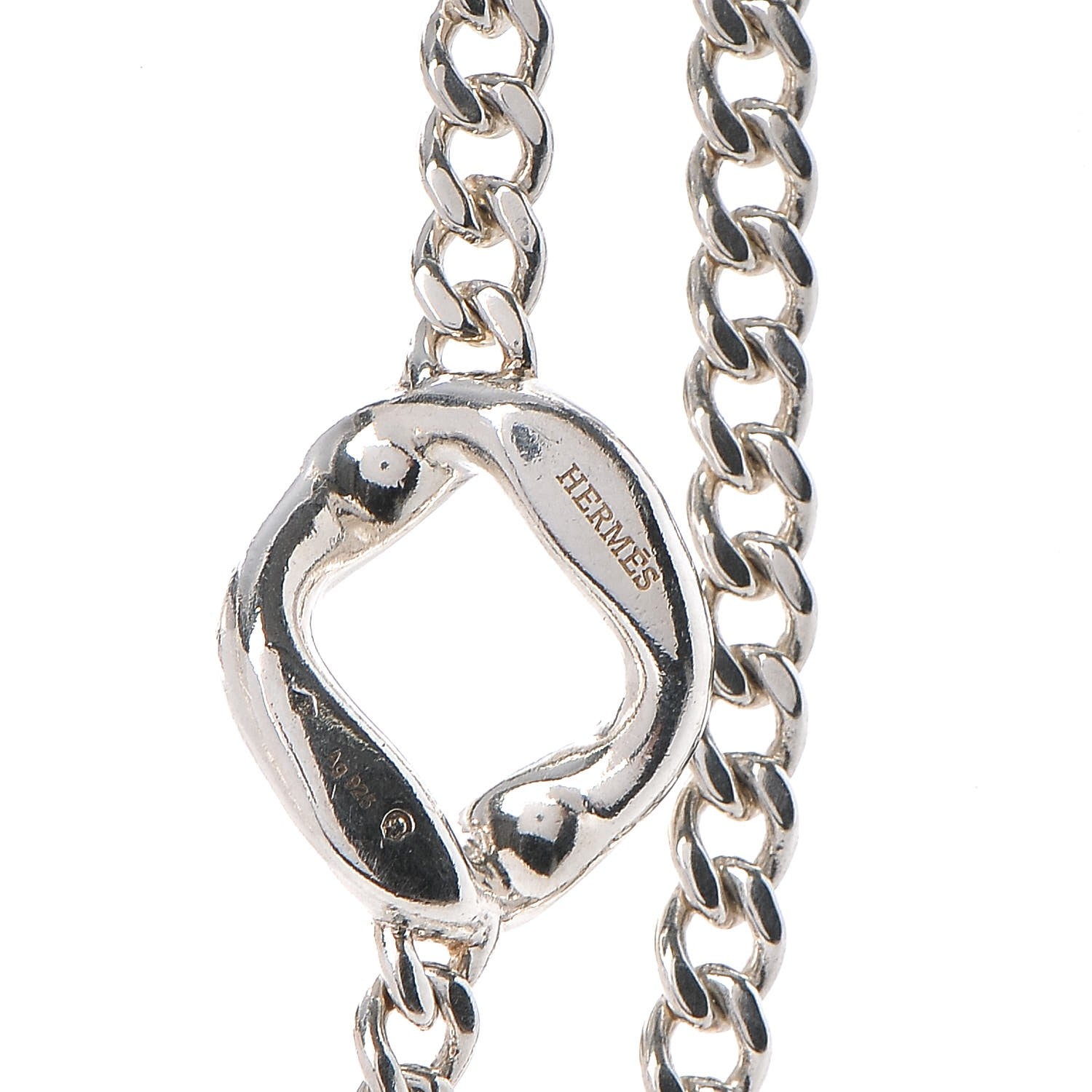 Hermes Sterling Silver Curb Chain Long Necklace 160 5 of 5