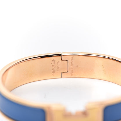 Hermes Enamel Narrow Clic Clac H Bracelet PM Bleu Turquin 4 of 4