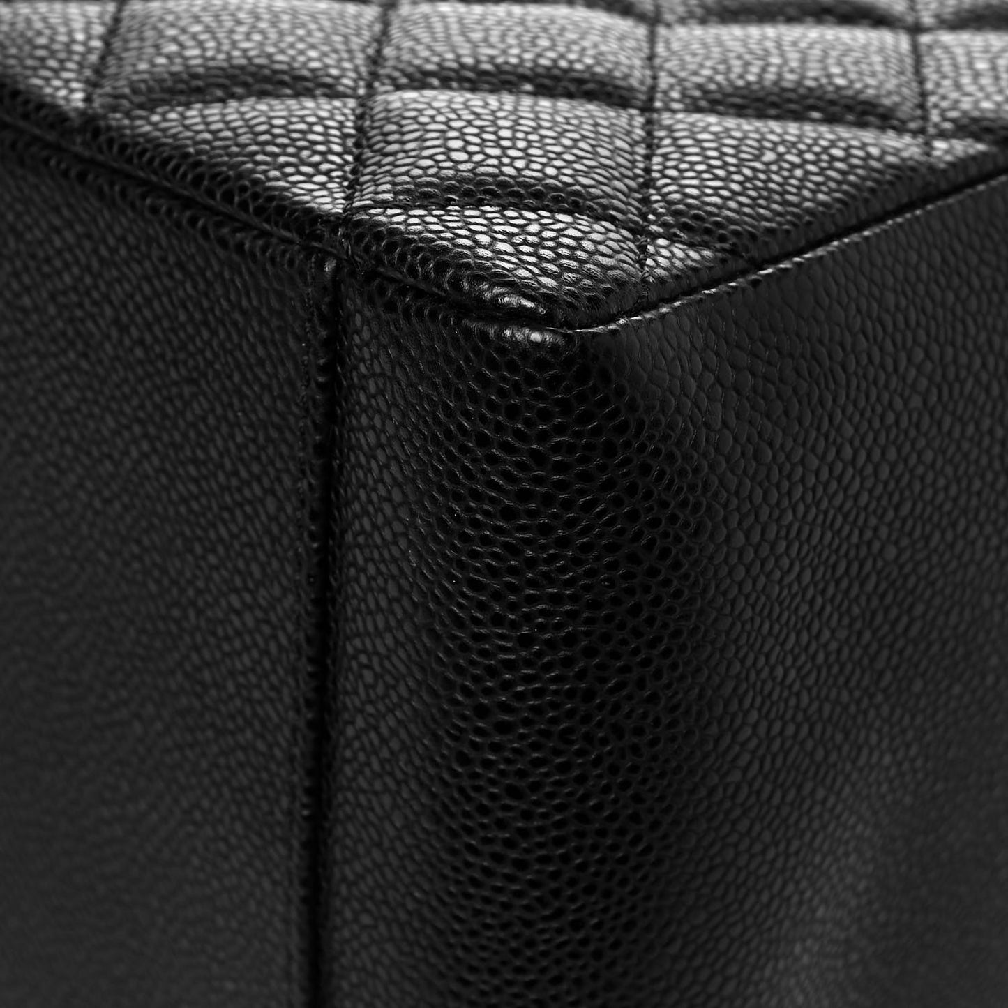 Caviar Quilted Grand Shopping Tote GST Black
