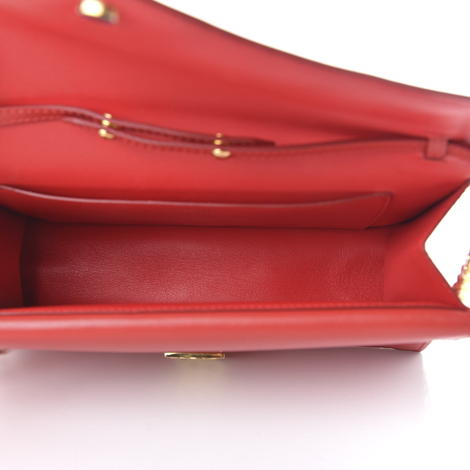 Burberry Calfskin Small TB Envelope Chain Clutch Bag Bright Red 5 of 10