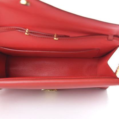 Burberry Calfskin Small TB Envelope Chain Clutch Bag Bright Red 5 of 10