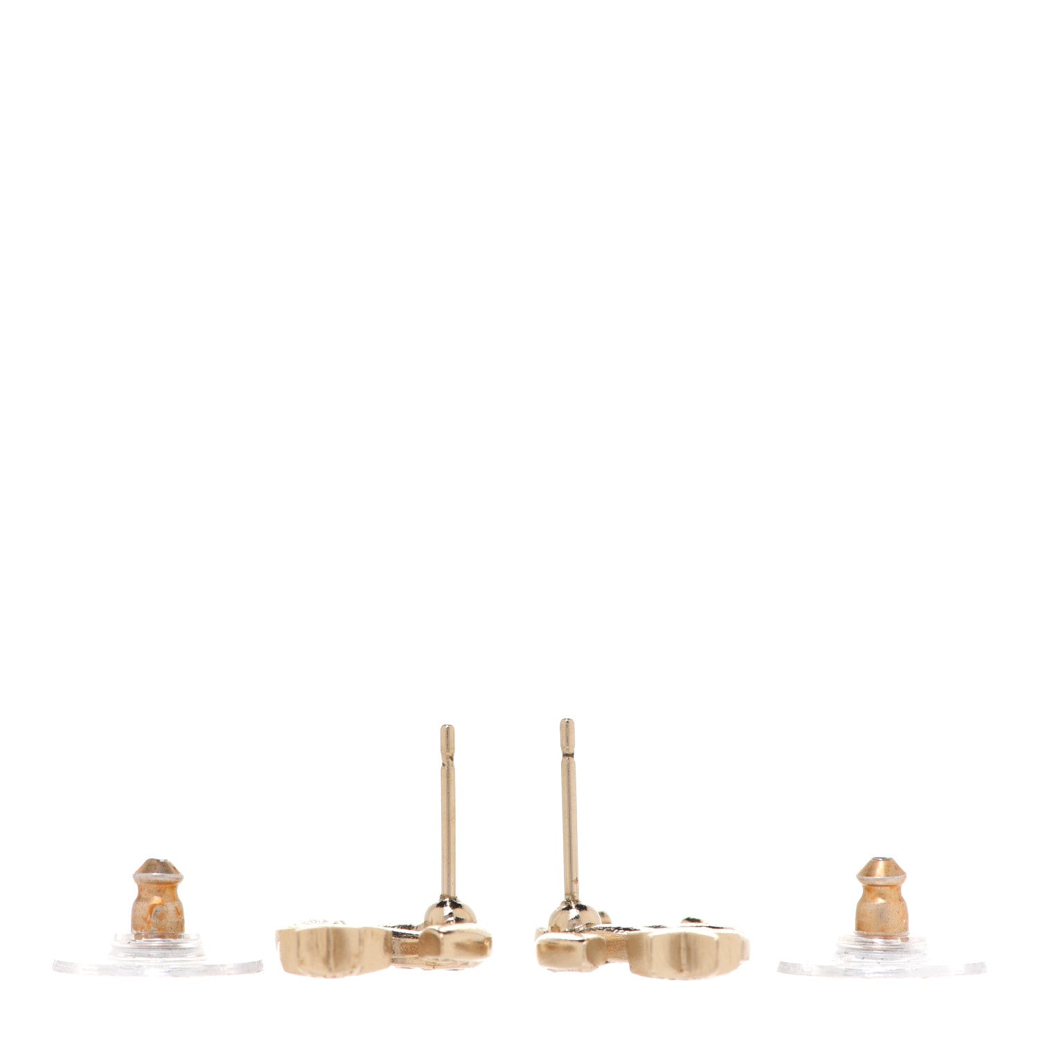 Chanel Crystal CC Starfall Earrings Gold 3 of 5