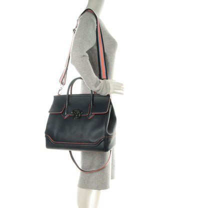 Versace Calfskin Large Palazzo Empire Bag Deep Navy Flamingo 2 of 7