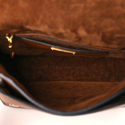 Miu Miu Goatskin Madras Dahlia Satchel Brandy 5 of 8