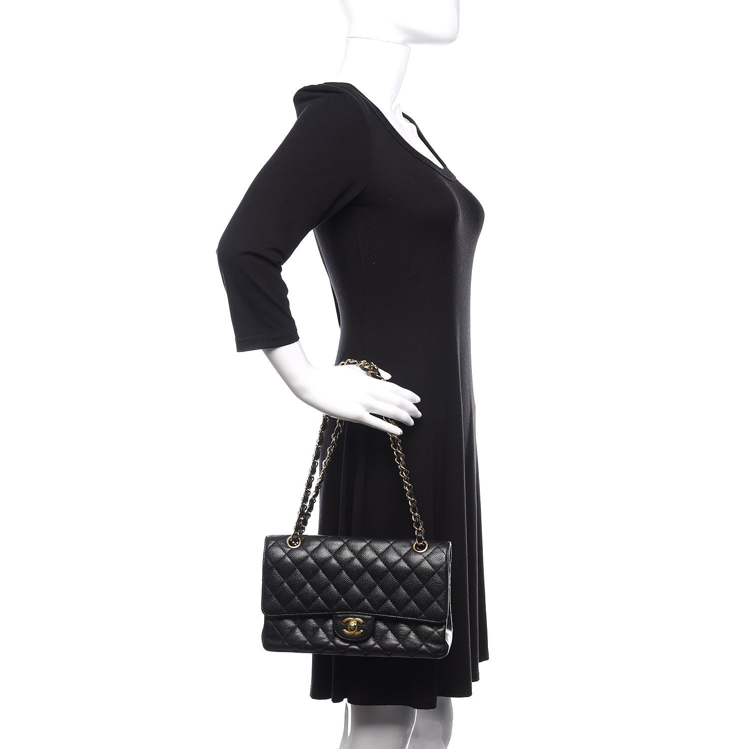 Chanel Caviar Quilted Medium Double Flap Black 3 of 13