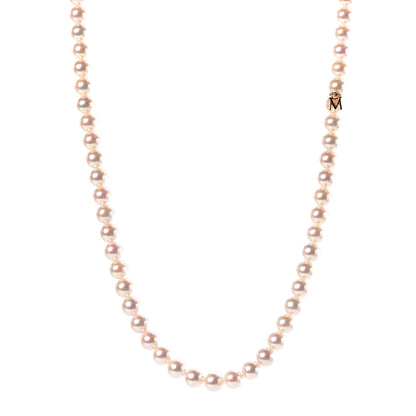 Mikimoto 18K Yellow Gold Akoya Pearl 7-7.5mm Strand Necklace 17" 1 of 6