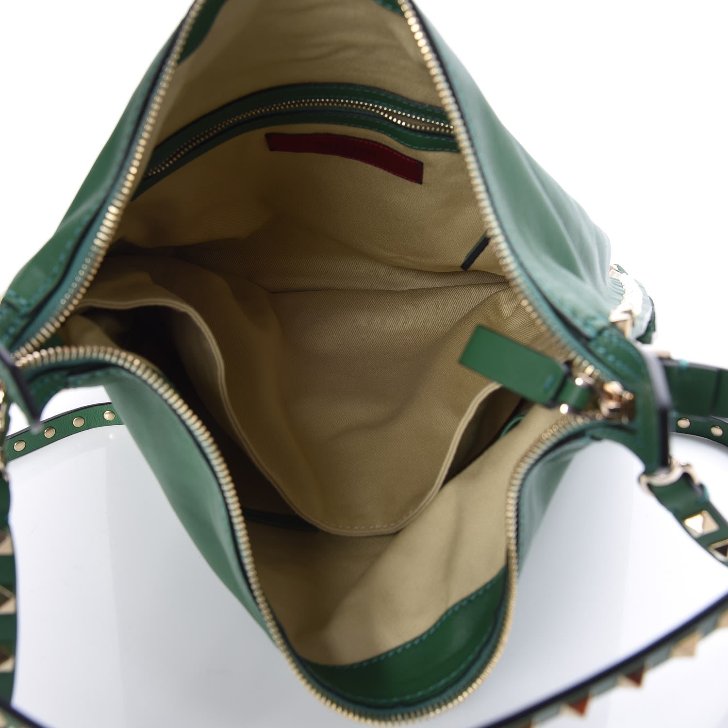 Valentino Garavani Vitello Small Rockstud Hobo Green 6 of 8